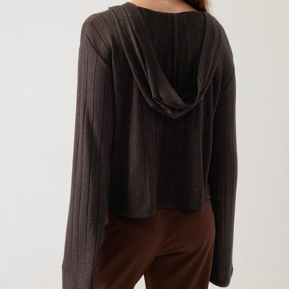 Athleta Harmony Hoodie Sweatshirt Mahogany Heather Size Large - Picture 6 of 7